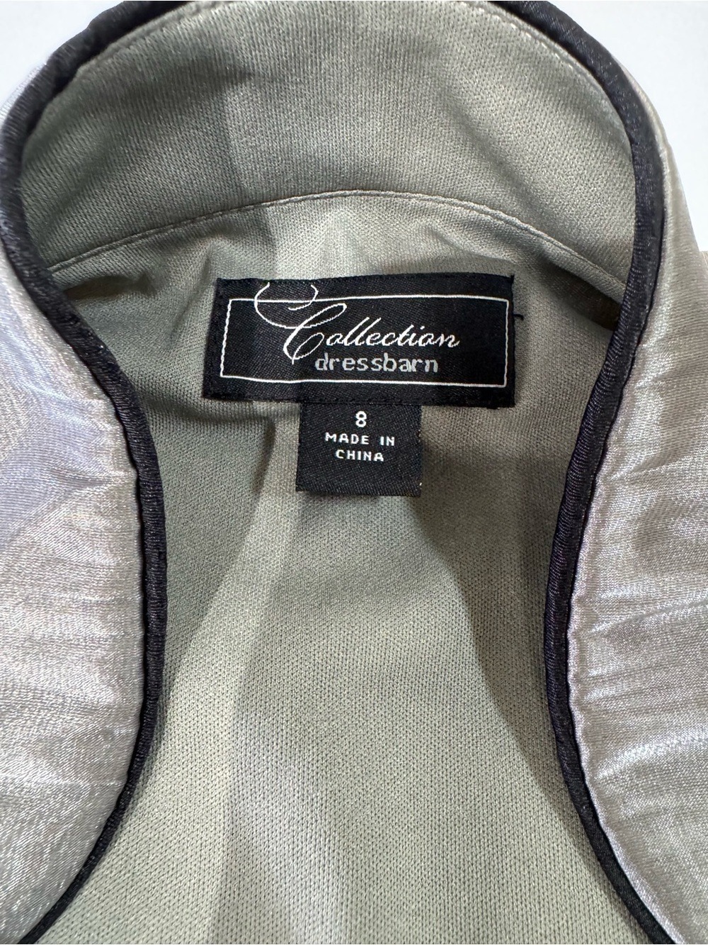 dressbarn Collection Metallic Silver Fitted Blazer & Camisole Top 8 - Picture 10 of 16